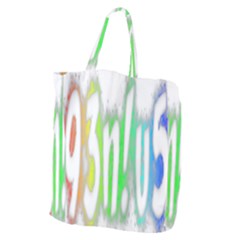 Genius Funny Typography Bright Rainbow Colors Giant Grocery Zipper Tote by yoursparklingshop