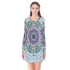 Hearts In A Decorative Star Flower Mandala Flare Dress by pepitasart