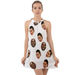 Crying Kim Kardashian Halter Tie Back Chiffon Dress by Valentinaart