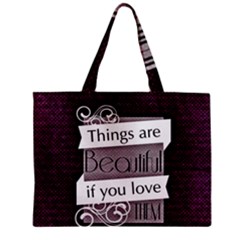 Beautiful Things Encourage Zipper Mini Tote Bag by Sapixe