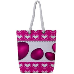 Love Celebration Easter Hearts Full Print Rope Handle Tote (small) by Sapixe