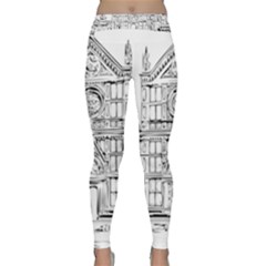 Line Art Architecture Church Italy Classic Yoga Leggings by Sapixe