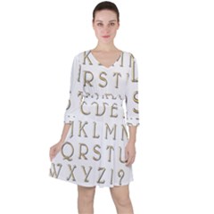 Letters Gold Classic Alphabet Ruffle Dress by Sapixe