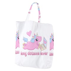 Long Distance Lover - Cute Unicorn Giant Grocery Tote by Valentinaart