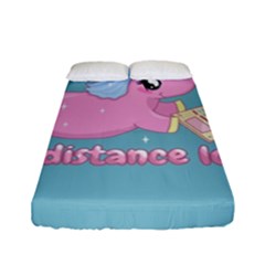 Long Distance Lover - Cute Unicorn Fitted Sheet (full/ Double Size) by Valentinaart