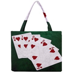 Poker Hands Straight Flush Hearts Mini Tote Bag by FunnyCow