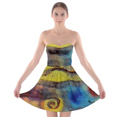 Painted Swirls                                    Strapless Bra Top Dress by LalyLauraFLM