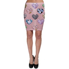 Gem Hearts And Rose Gold Bodycon Skirt by NouveauDesign