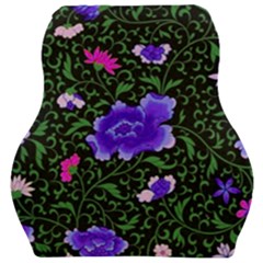 Blue  Japan Floral Car Seat Velour Cushion  by snowwhitegirl