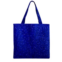 Blue Glitter Zipper Grocery Tote Bag by snowwhitegirl