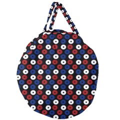 Eye Dots Red Blue Giant Round Zipper Tote by snowwhitegirl