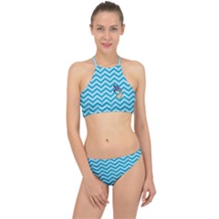 Chevron Mermaid Pattern Racer Front Bikini Set by emilyzragz