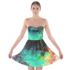 3d Paint                                            Strapless Bra Top Dress by LalyLauraFLM
