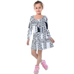 Seamless Pattern Texture Background Kids  Long Sleeve Velvet Dress by Sapixe