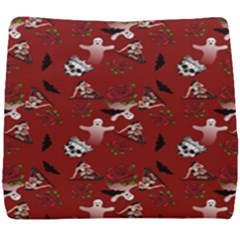 Gothic Woman Rose Bats Pattern Red Seat Cushion by snowwhitegirl