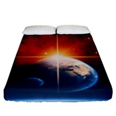 Earth Globe Planet Space Universe Fitted Sheet (king Size) by Celenk
