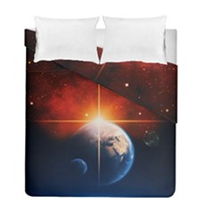 Earth Globe Planet Space Universe Duvet Cover Double Side (full/ Double Size) by Celenk