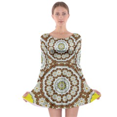 Pretty As A Flower Everywhere You Can See Long Sleeve Skater Dress by pepitasart