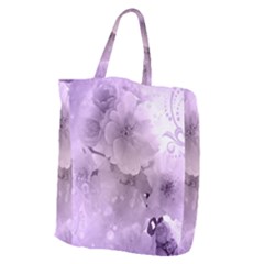 Wonderful Flowers In Soft Violet Colors Giant Grocery Tote by FantasyWorld7