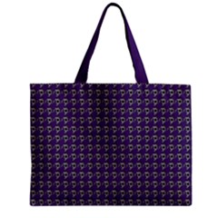 Luv Machine Robot Houndstooth Pattern (purple) Zipper Mini Tote Bag by emilyzragz