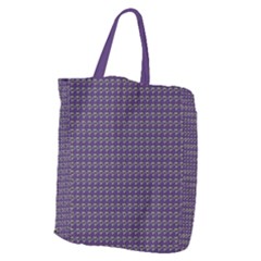 Luv Machine Robot Houndstooth Pattern (purple) Giant Grocery Tote by emilyzragz