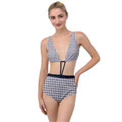 Luv Machine Robot Houndstooth Pattern (grey) Tied Up Two Piece Swimsuit by emilyzragz