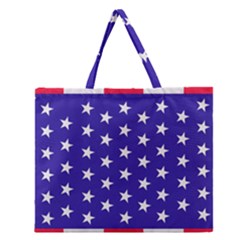 Day Independence July Background Zipper Large Tote Bag by Sapixe