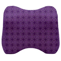 Pattern Spiders Purple And Black Halloween Gothic Modern Velour Head Support Cushion by genx