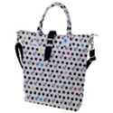 Boston Terrier Dog Pattern with rainbow and black polka dots Buckle Top Tote Bag View1