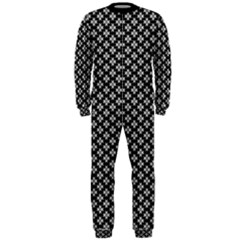 Logo Kek Pattern Black And White Kekistan Black Background Onepiece Jumpsuit (men)  by snek