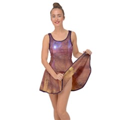 Cosmic Astronomy Sky With Stars Orange Brown And Yellow Inside Out Casual Dress by genx