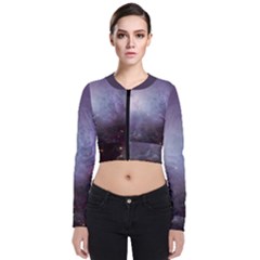 Orion Nebula Pastel Violet Purple Turquoise Blue Star Formation Zip Up Bomber Jacket by genx