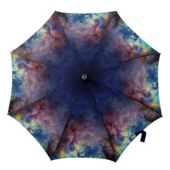 Lagoon Nebula Interstellar Cloud Pastel Pink, Turquoise And Yellow Stars Hook Handle Umbrellas (small) by genx