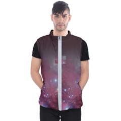 Christmas Tree Cluster Red Stars Nebula Constellation Astronomy Men s Puffer Vest by genx