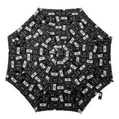 Tape Cassette 80s Retro Genx Pattern Black And White Hook Handle Umbrellas (small) by genx