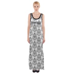 Scarab Pattern Egyptian Mythology Black And White Maxi Thigh Split Dress by genx