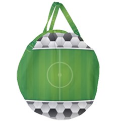 Background Sports Soccer Football Giant Round Zipper Tote by Wegoenart