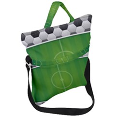 Background Sports Soccer Football Fold Over Handle Tote Bag by Wegoenart