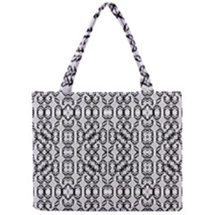 Black And White Intricate Modern Geometric Pattern Mini Tote Bag by dflcprintsclothing