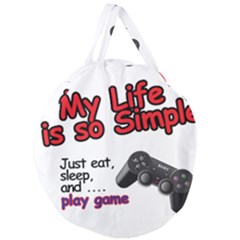 My Life Is Simple Giant Round Zipper Tote by Ergi2000