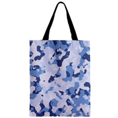 Standard Light Blue Camouflage Army Military Zipper Classic Tote Bag by snek