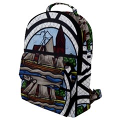 Window Image Stained Glass Flap Pocket Backpack (small) by Pakrebo