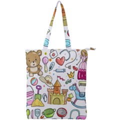 Baby Equipment Child Sketch Hand Double Zip Up Tote Bag by Pakrebo