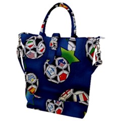 Textile Football Soccer Fabric Buckle Top Tote Bag by Pakrebo