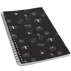 Sushi Pattern - Greyscale 5 5  X 8 5  Notebook by WensdaiAmbrose
