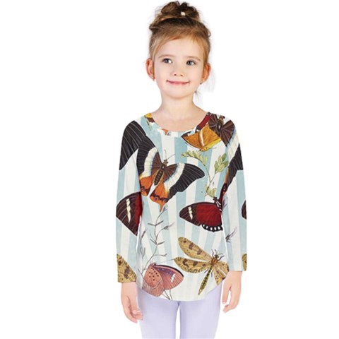 My Butterfly Collection Kids  Long Sleeve Tee by WensdaiAmbrose