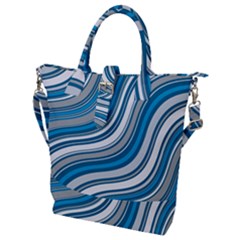 Blue Wave Surges On Buckle Top Tote Bag by WensdaiAmbrose
