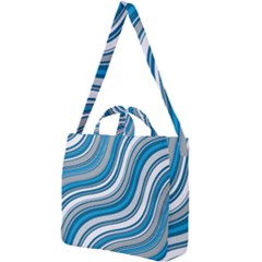 Blue Wave Surges On Square Shoulder Tote Bag by WensdaiAmbrose