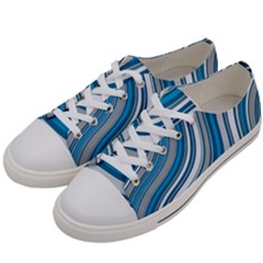 Blue Wave Surges On Women s Low Top Canvas Sneakers by WensdaiAmbrose