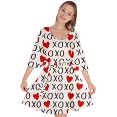 Xo Valentines Day Pattern Velour Kimono Dress by Valentinaart